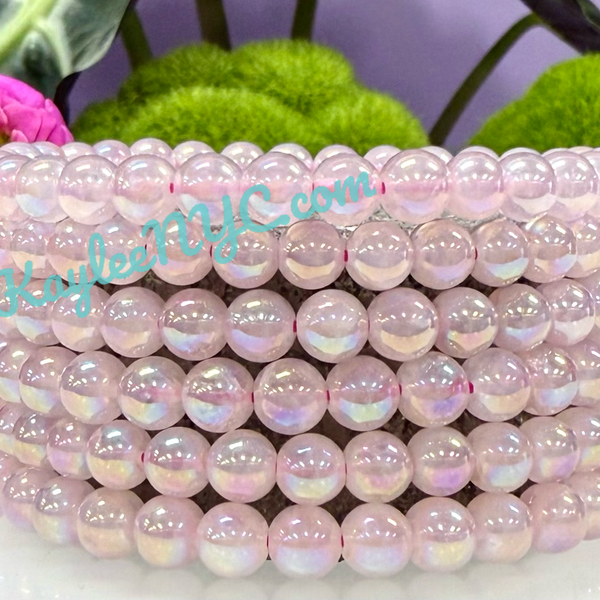 Aura Rose Quartz 6mm 7.5” Crystal Healing