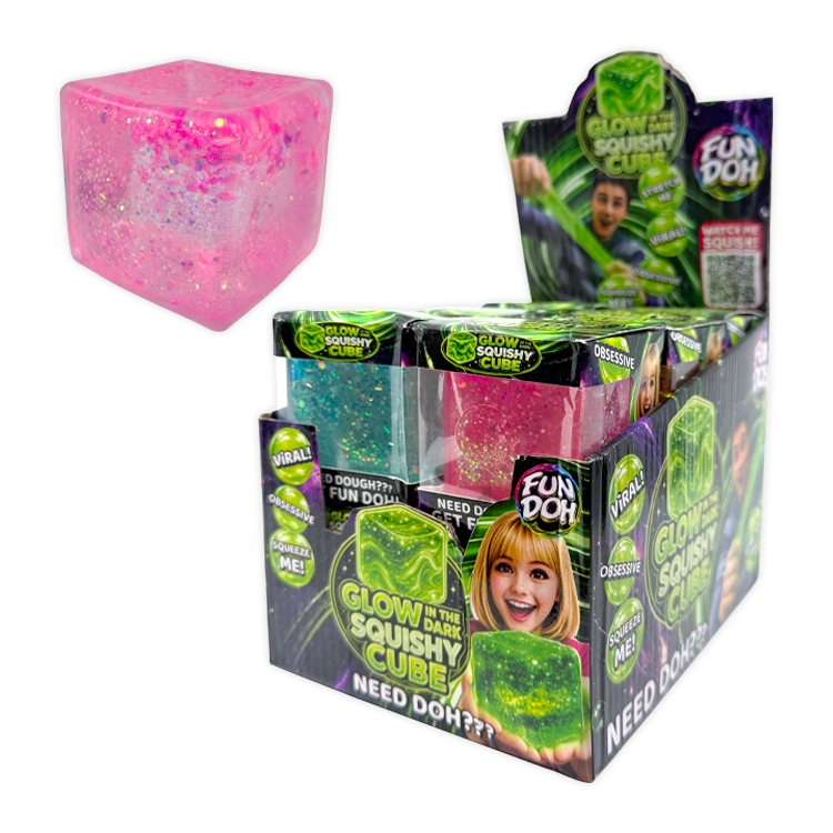 Glow in the Dark Squishy Sparkle Cube