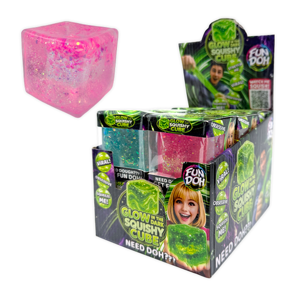 Glow in the Dark Squishy Sparkle Cube