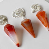 Dowsing Pendulum | Carnelian | Faceted Crystal Pendulum - Candle Queen Candles