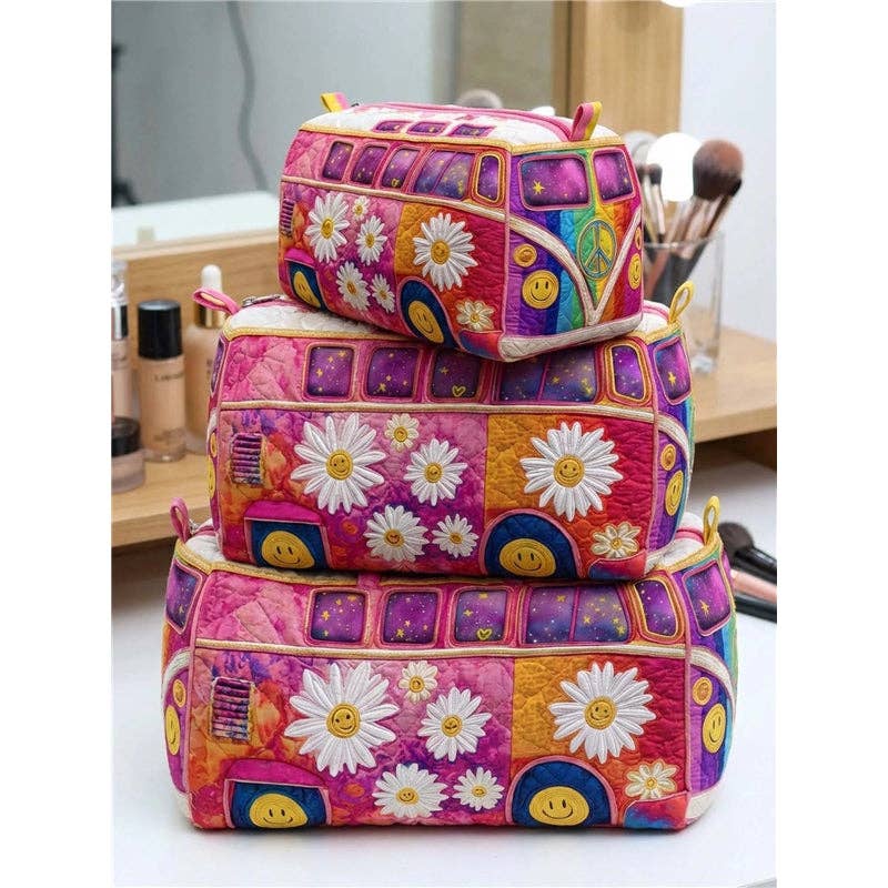 Quilted Makeup Organizer Bag Set: Style 3 / Small package G669: 6 inches x 3 inches x 3 inches