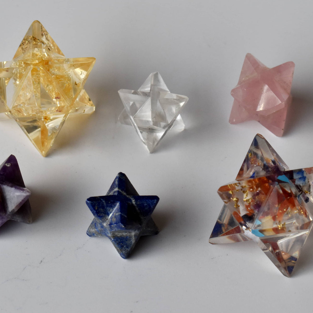 Crystal Merkaba Stars, Crystal Grid, Energy Healing Sacred: Crystal Quartz / Solid Gemstone