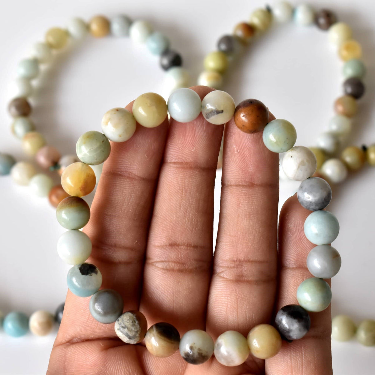 Healing Bracelet | Multi Amazonite | Gemstone Bracelet: 6mm - Candle Queen Candles