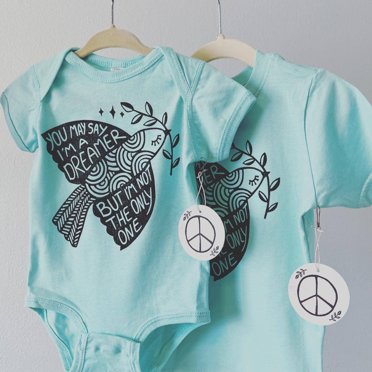 Peace Dove Baby Onesie: White