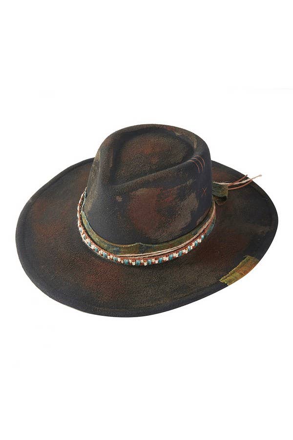 Distress Vintage Versatile Shapable Fedora Cowboy Hat