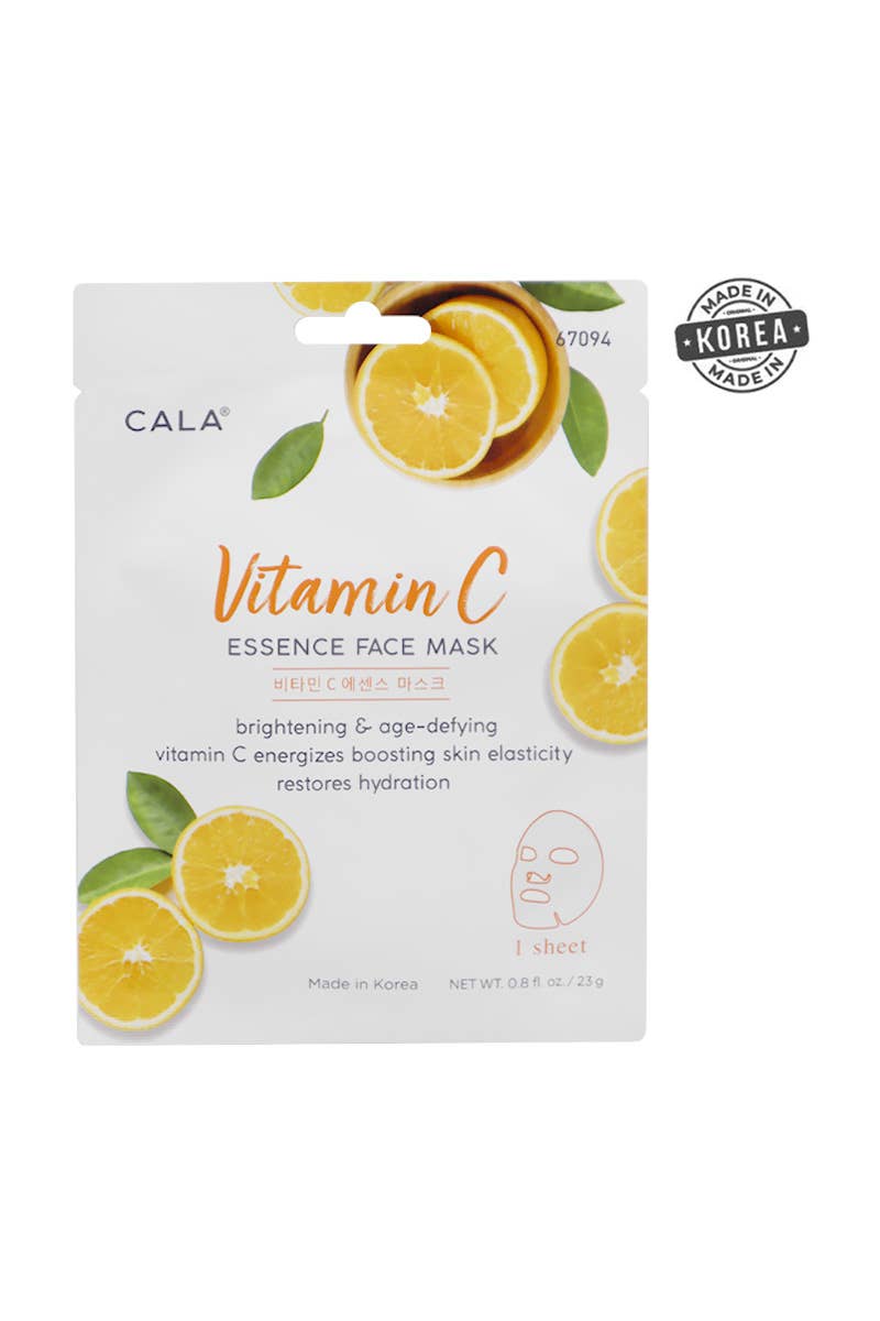 CALA 67094 Vitamin C Brightening Facial Mask Sheet - 12pcs