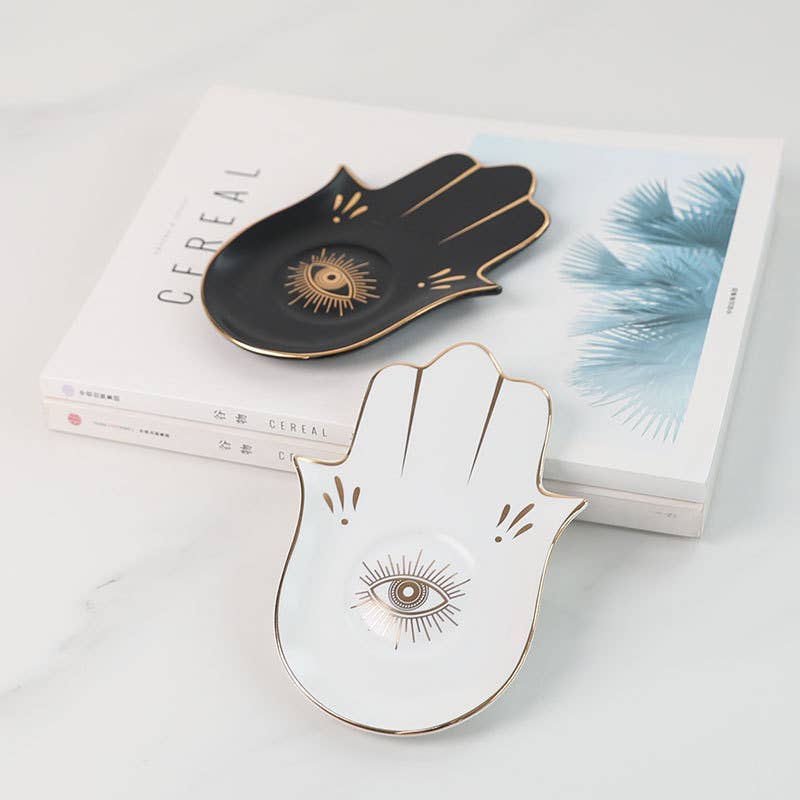 Evil Eye Hamsa Dish - Green