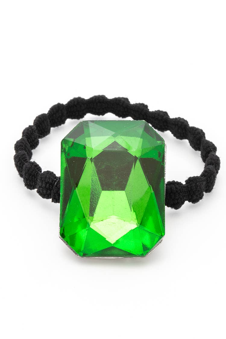 Crystal Stone Holiday Hair Tie: Clear