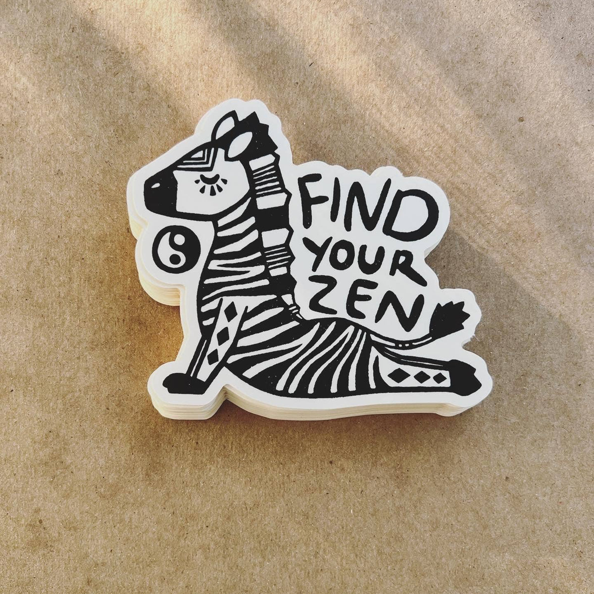 Zen Zebra Decorative Stickers, Yoga Sticker