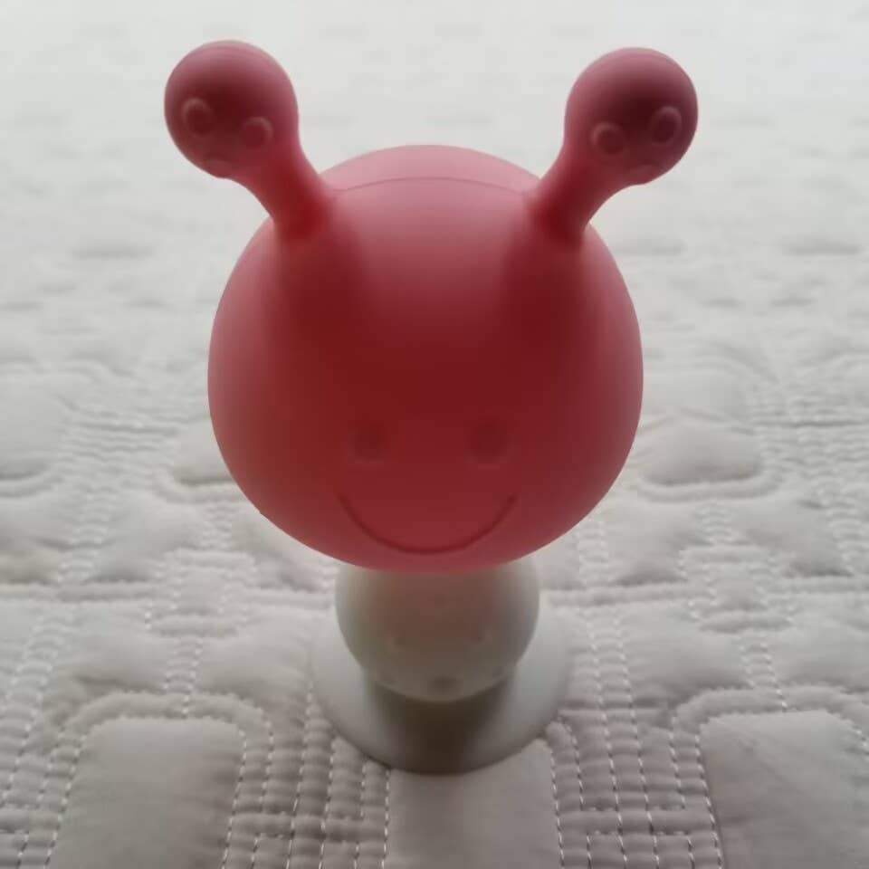 Silicone Mushroom Rattle Baby Teether Toy: Green