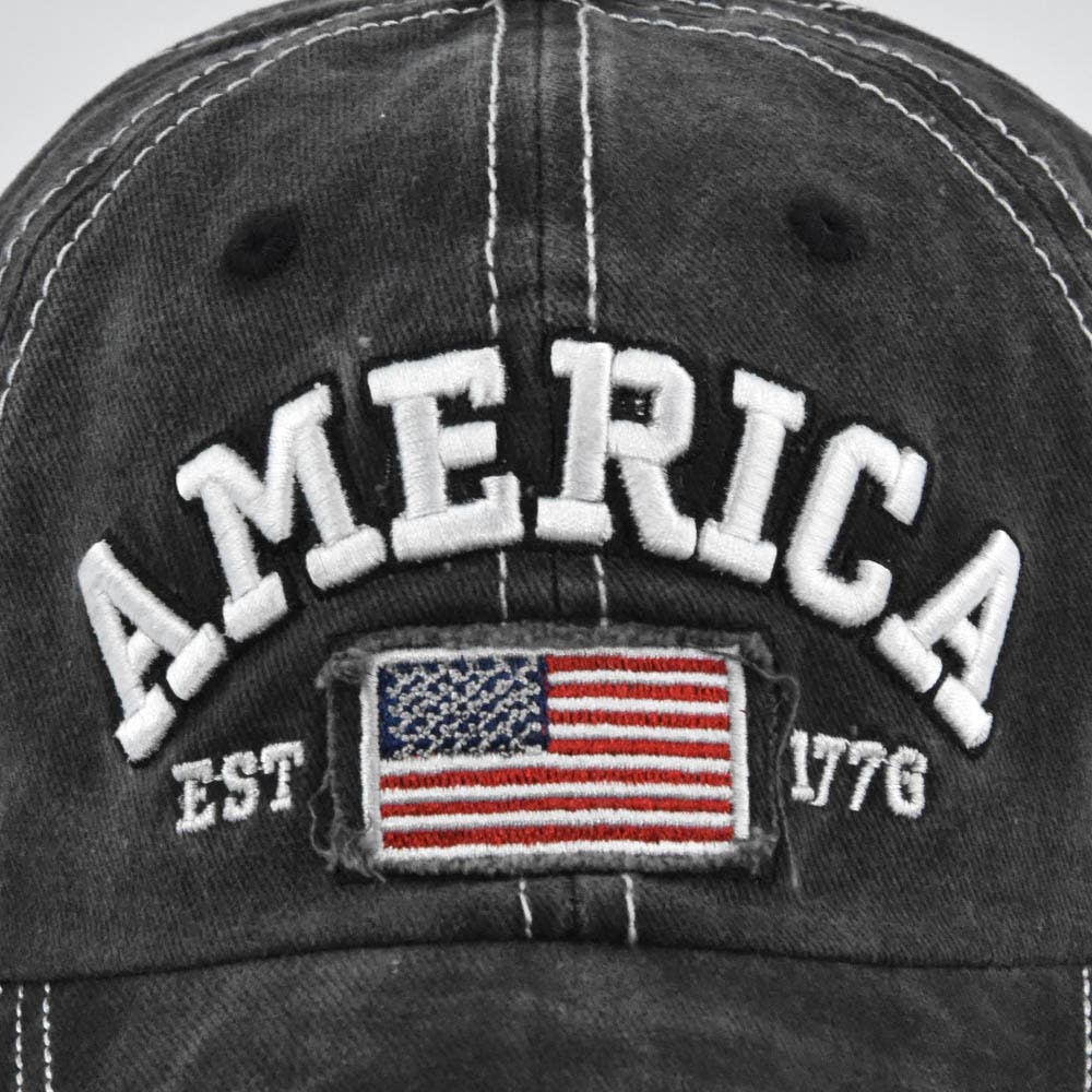 Fourth of July American flag baseball cap: Navy blue
