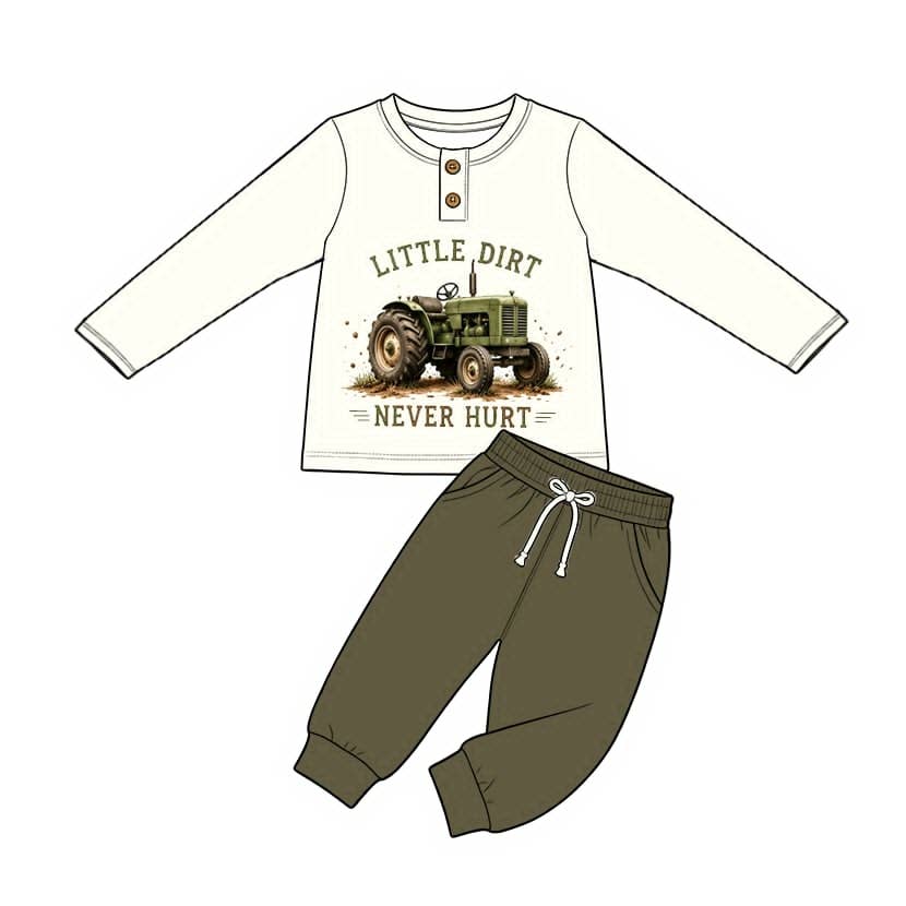 Little Dirt Never Hurt Tractor Jogger Set: 3t