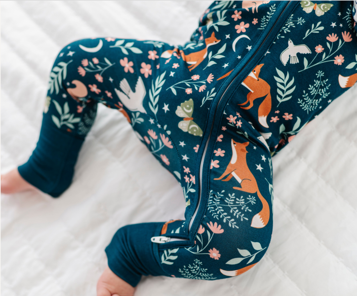 Baby Bamboo Pajamas - Bamboo Sleeper - Woodland - ALICE: 3-6m