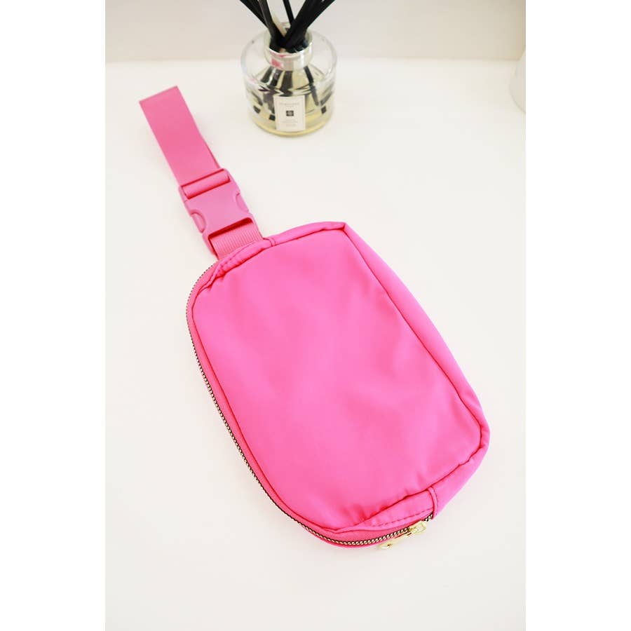 Solid Color Crossbody Fanny Pack Belt Bag: BLACK / ONE