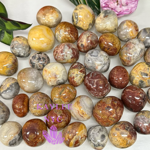 Natural Crazy Lace Agate Tumble Healing Energy