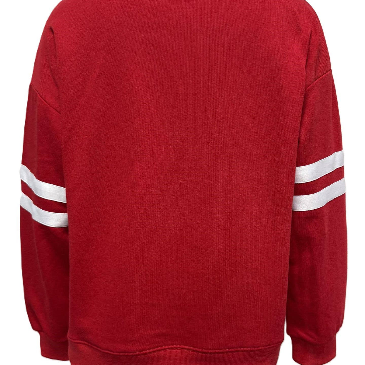 Athleisure Color Block Pullover Striped Sweatshirt: Red / XL