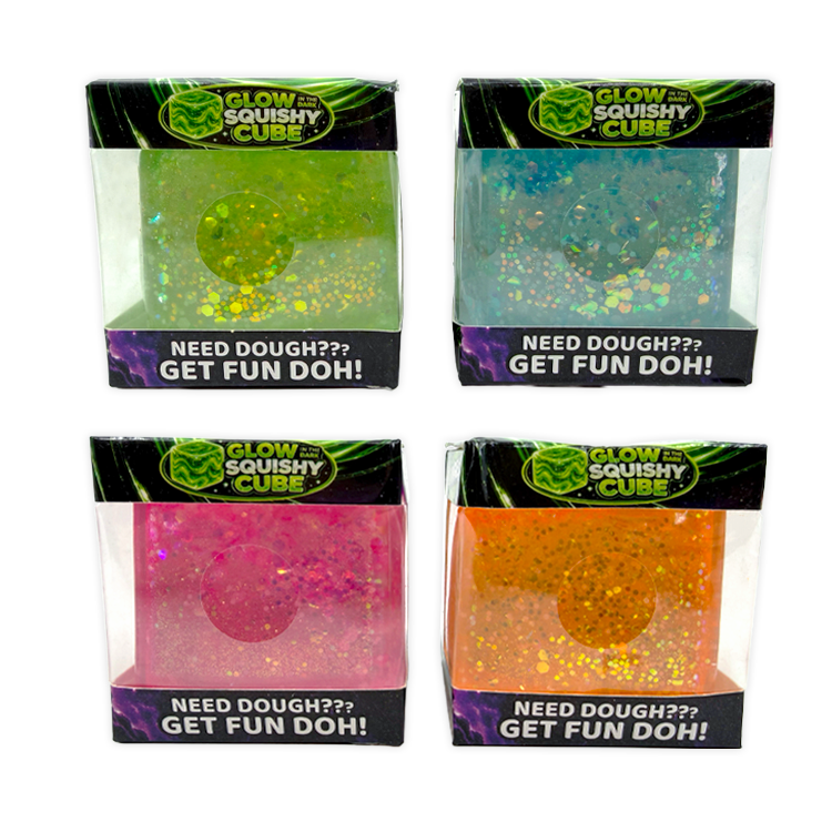 Glow in the Dark Squishy Sparkle Cube