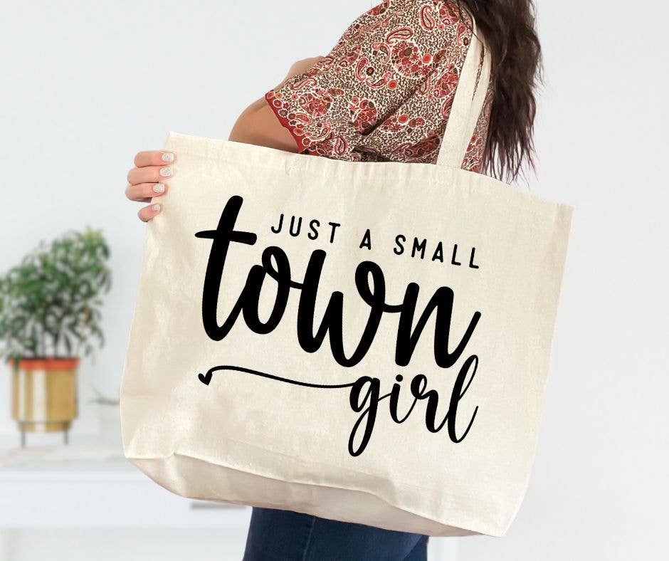 Just A Small Town Girl TOTE: Beige