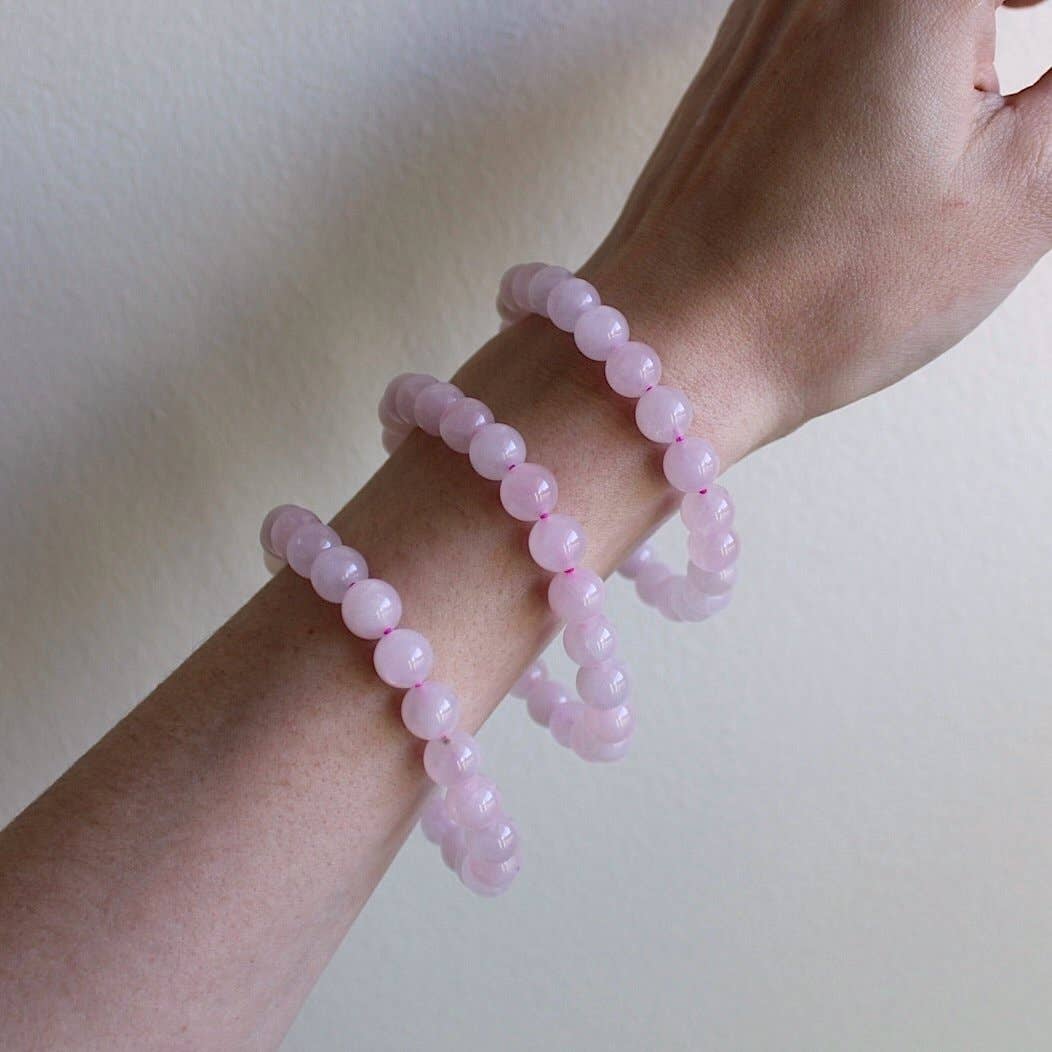 Rose Quartz Bracelet 4mm/6mm/8mm - Crystals & Stones: 8mm