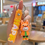 Labubu wearing sweatshirt Keychain Bag Pendant: Orange