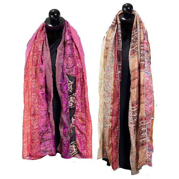 7 Panel Recycled Sari Scarves