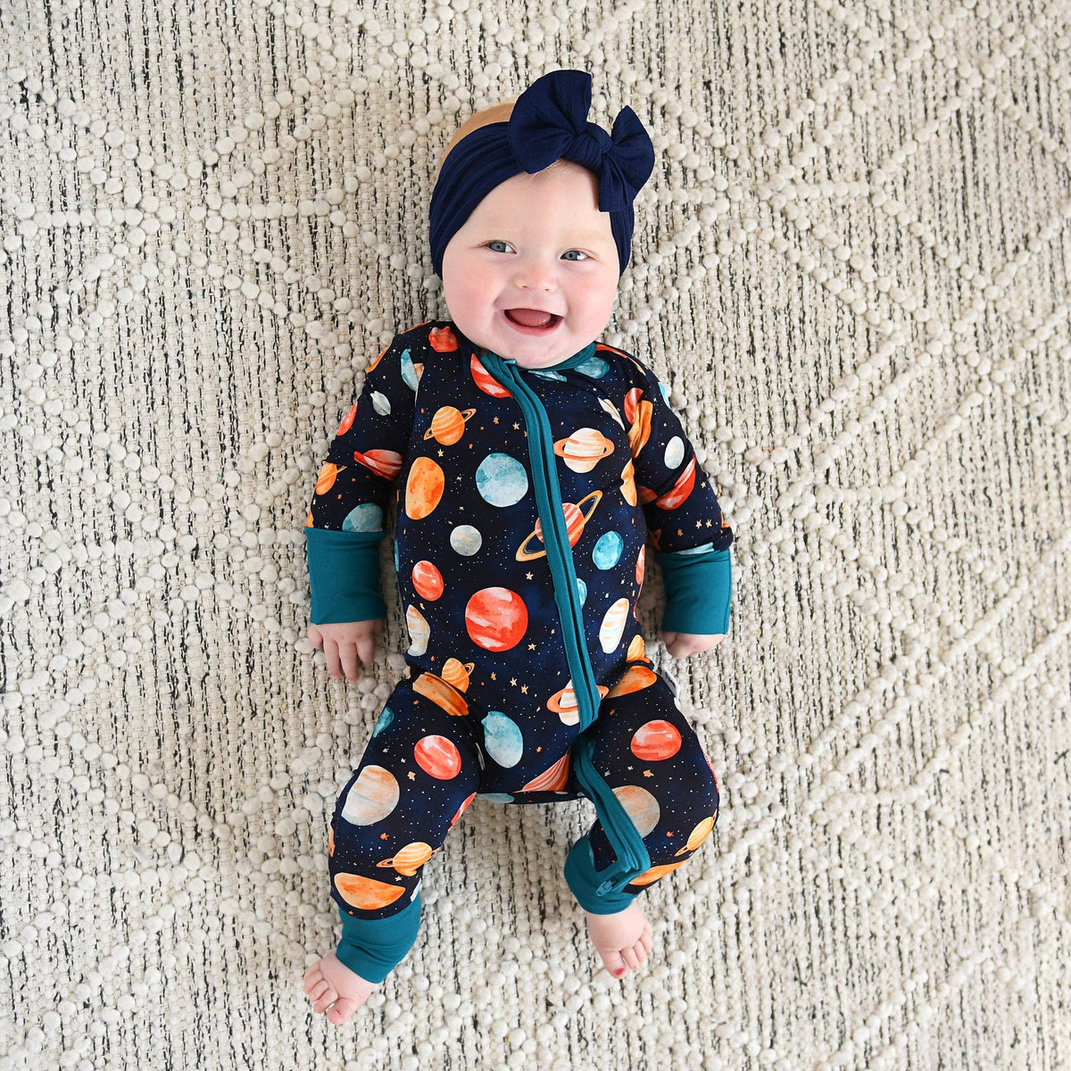 Harrison ZIP Bamboo One Piece Baby Outfit: 6-12m