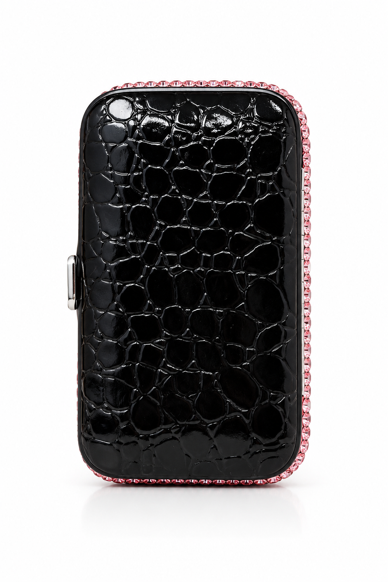 Rhinestone Manicure & Nail Travel Set: Pink