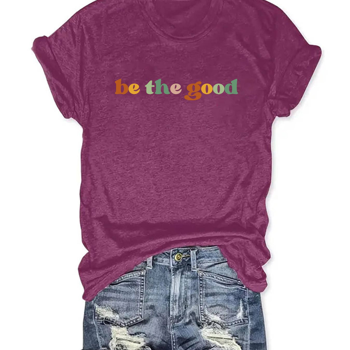 Be the good Letter printed tee: Berry / XL - Candle Queen Candles