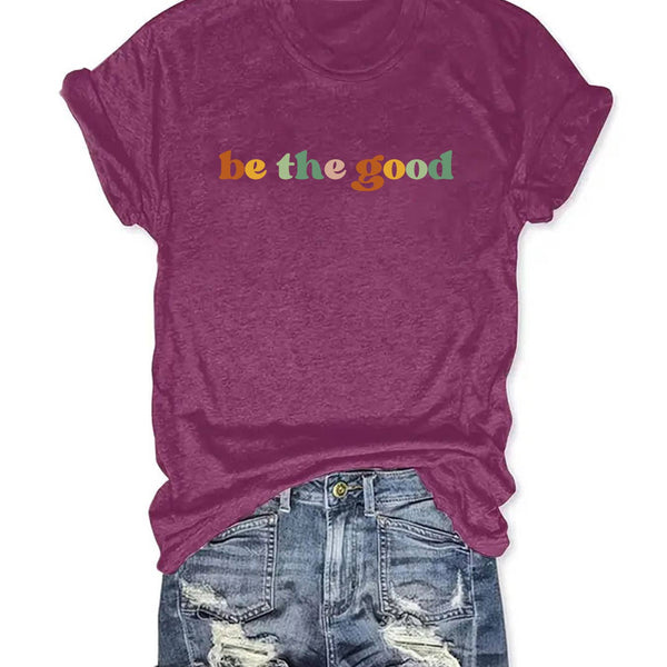 Be the good Letter printed tee: Berry / XL - Candle Queen Candles