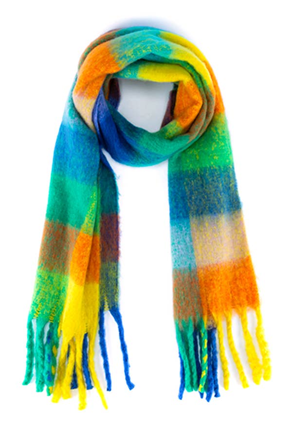 Oversize Soft Winter Scarf: Pink/Multi