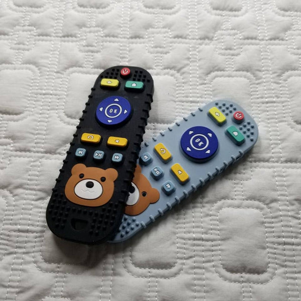 Bear Remote Control Silicone Teether: Black
