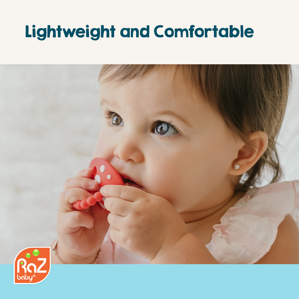 Chompy Mushroom Silicone Teether - 2PK: Red/Green