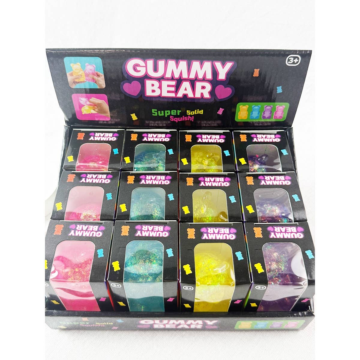 Glittered Gummy Bear Squishy Toy: MIX COLOR / ONE(12)