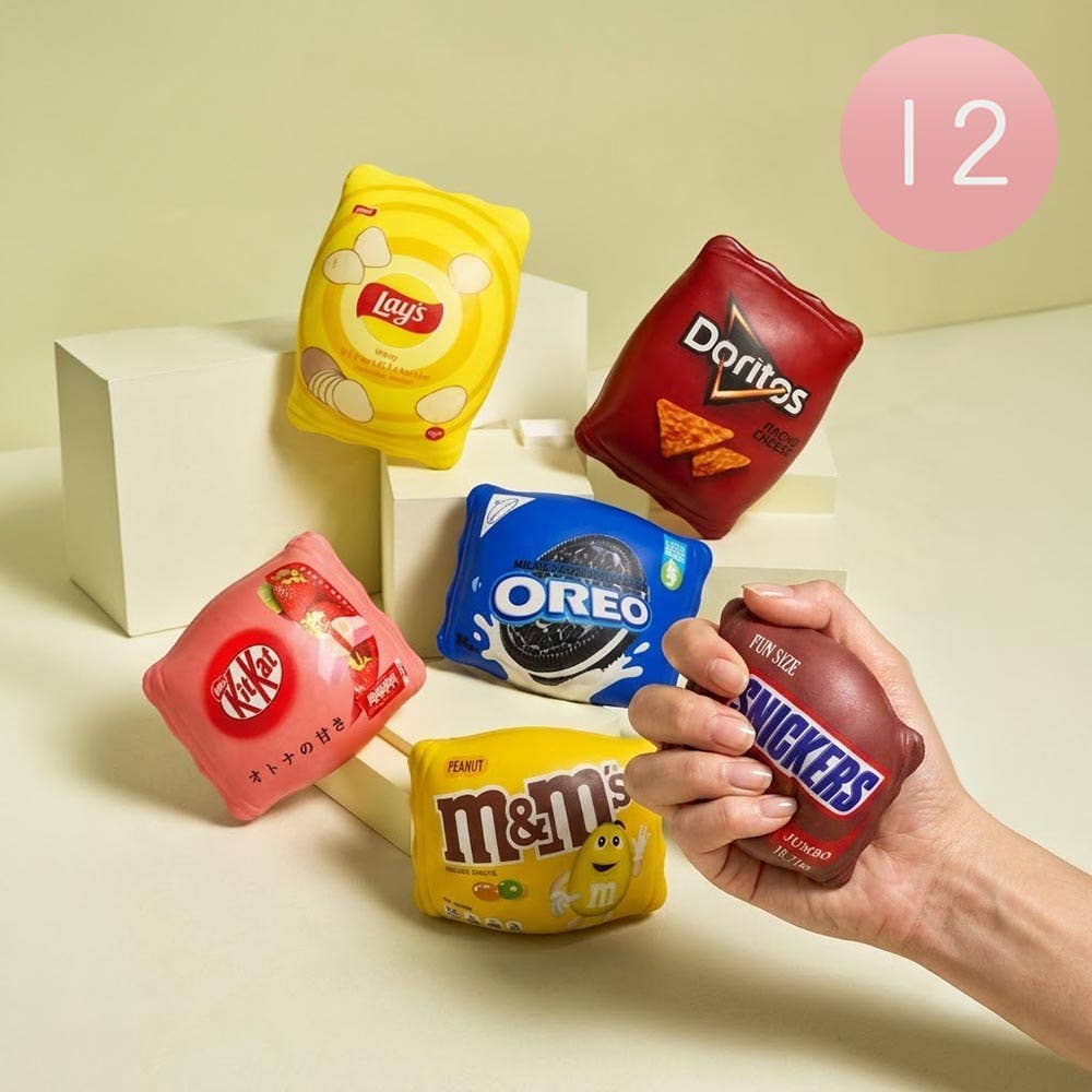 12PCS - Assorted Snack Squeeze Squishy Stress Relief Toy
