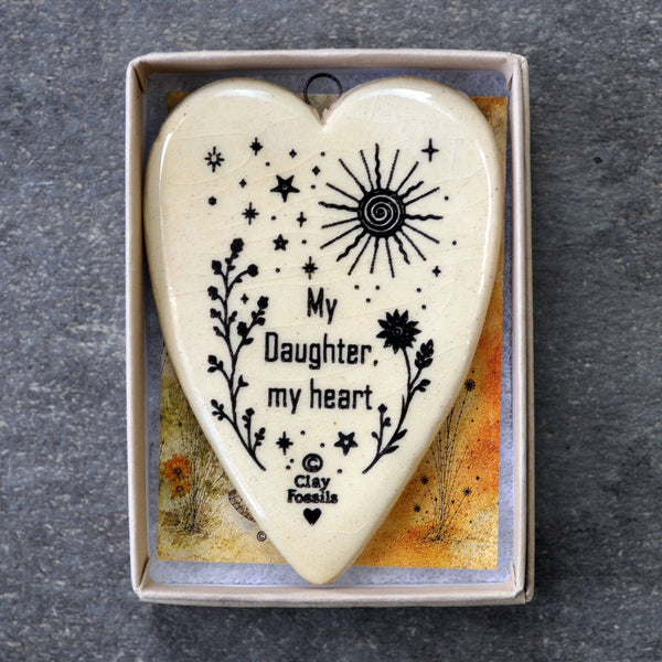 My Daughter, my heart, handmade USA, boxed gift, clay