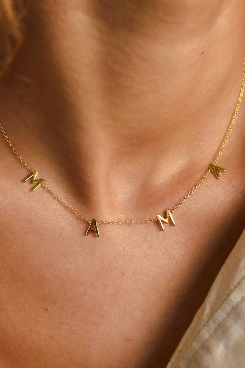18K Gold Plated Stainless Steel Mama Necklace