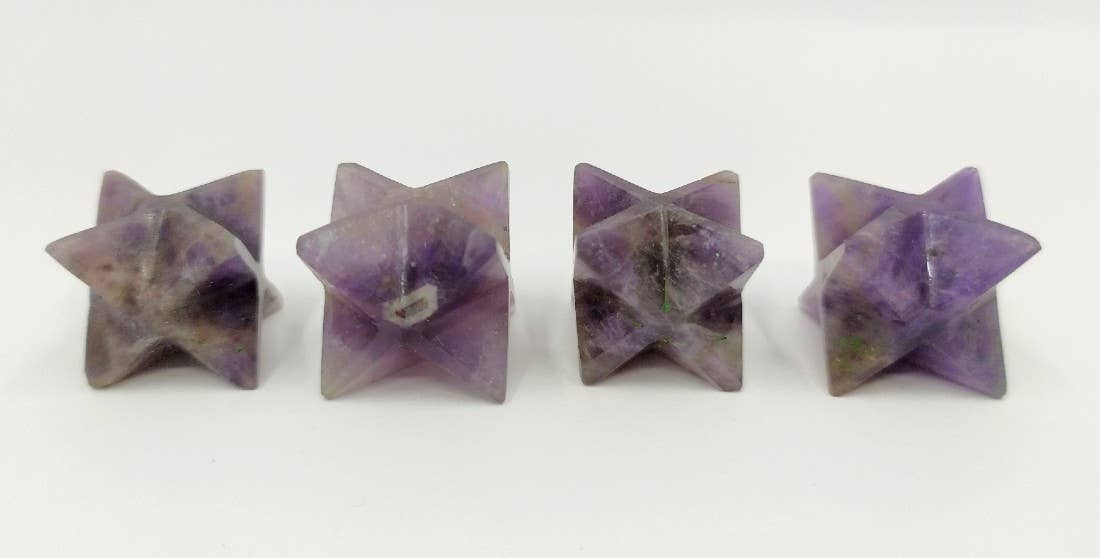 Crystal Merkaba Stars, Crystal Grid, Energy Healing Sacred: Crystal Quartz / Solid Gemstone