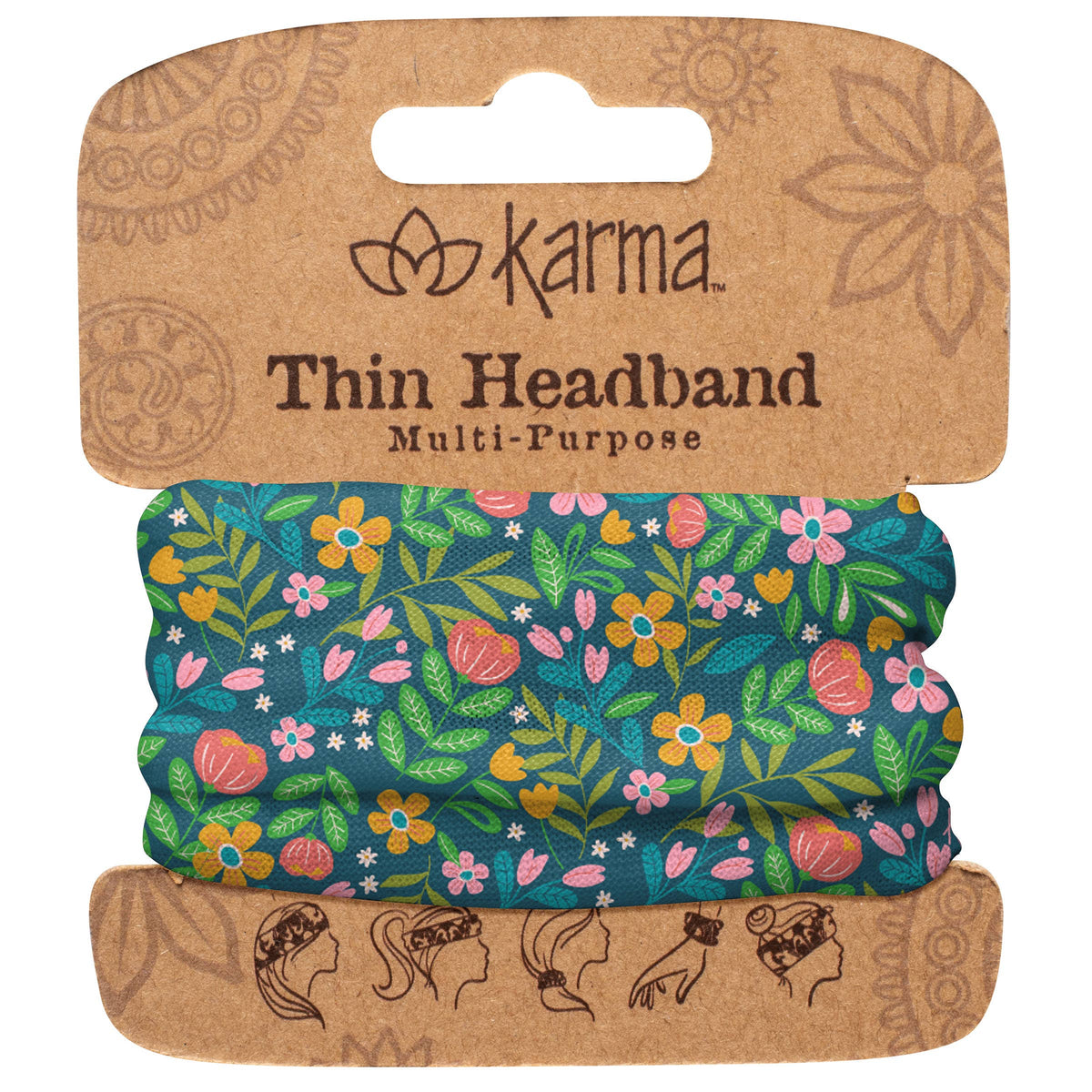 Thin Headband: Lime Floral