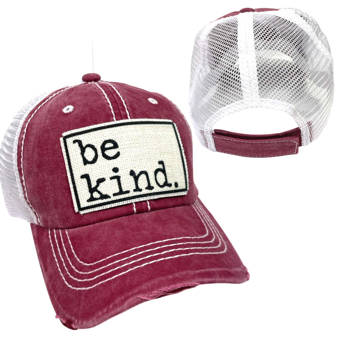 BE KIND HAT: Charcoal Gray w/ coffee mesh
