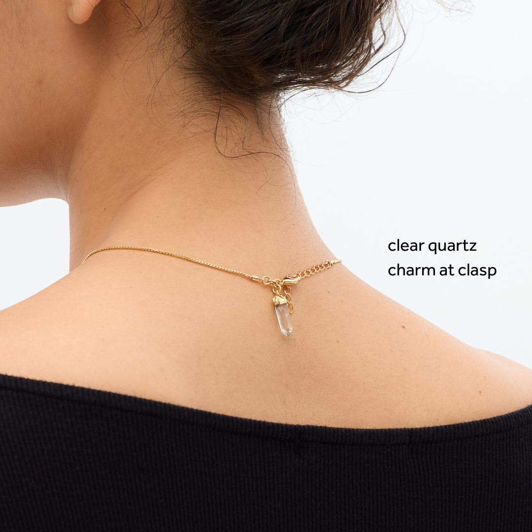 Mini Crystal Pendulum Necklace: Clear Quartz