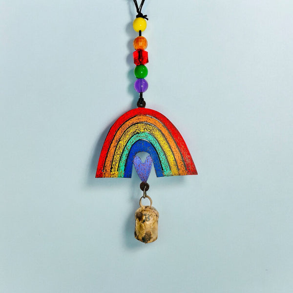 Rainbow wind chime cool pride ornaments empowerment metal