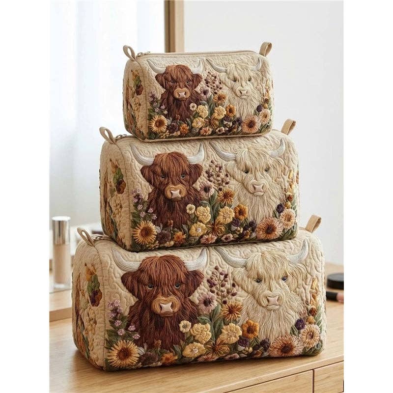 Quilted Makeup Organizer Bag Set: Style 3 / Small package G669: 6 inches x 3 inches x 3 inches