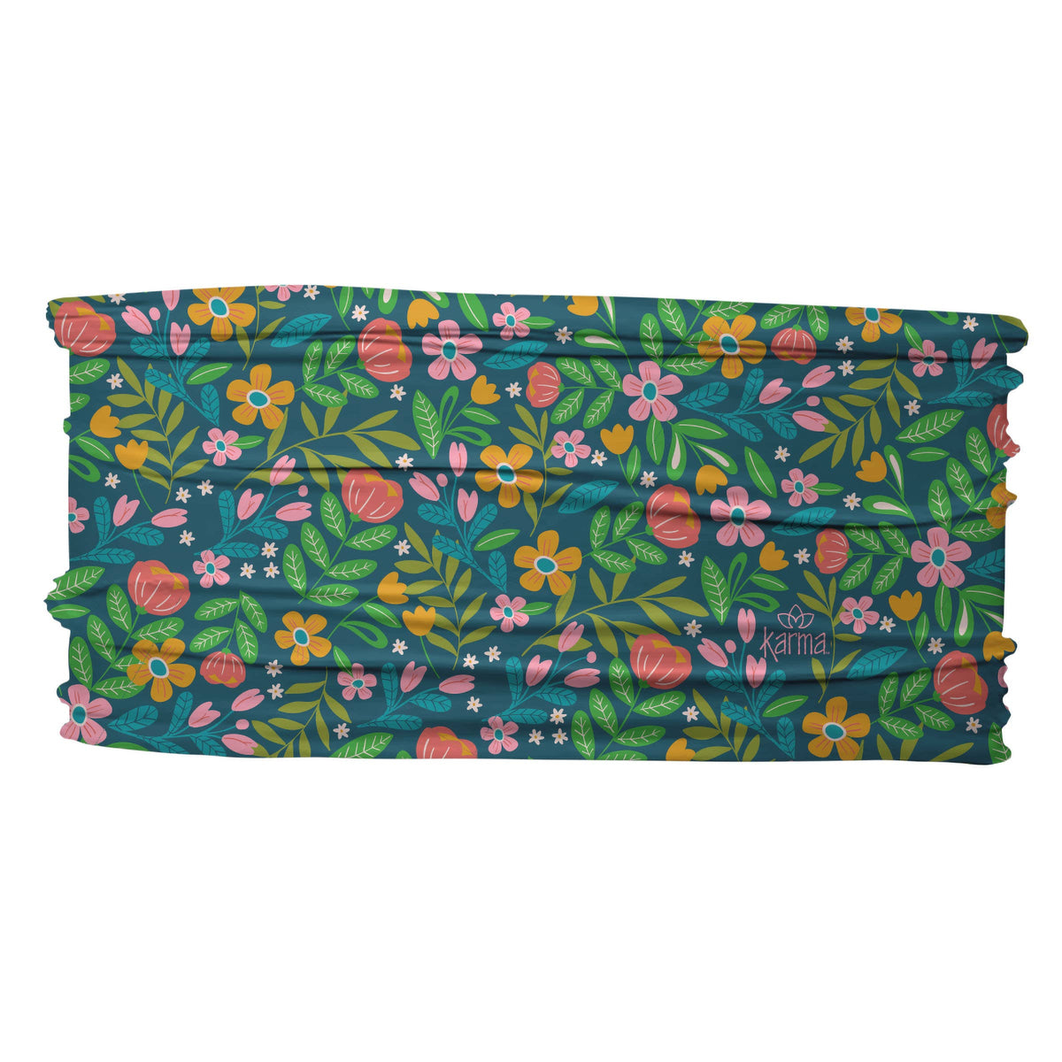 Thin Headband: Peach Split Floral