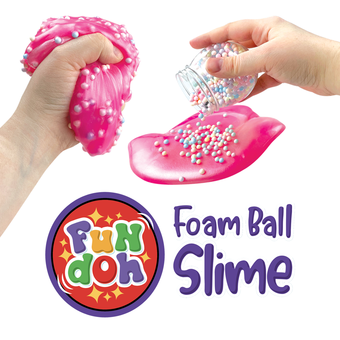 Fun Doh Foam Ball Slime - 12 Piece Display