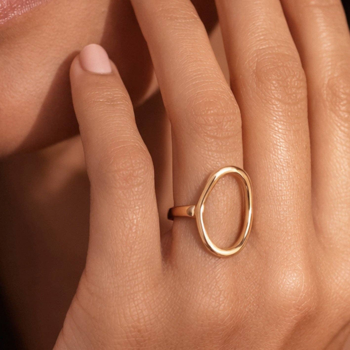 18K Gold Plated Waterproof Stainless Steel Ring