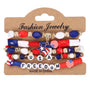 4th of July Red White Blue Flag Beaded Bracelet