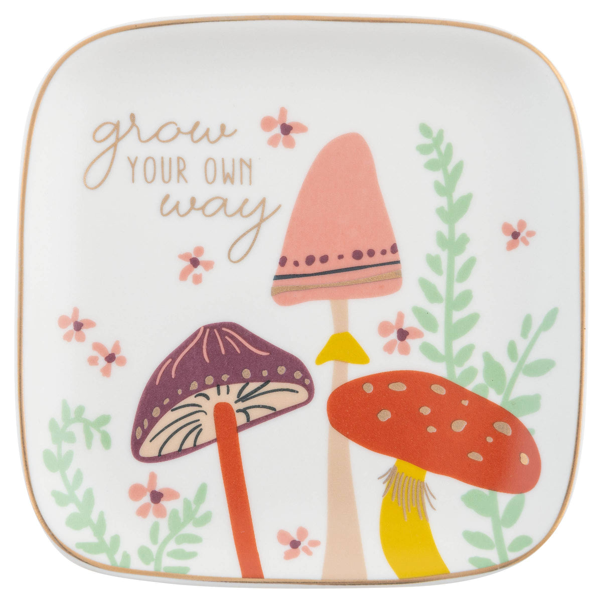 Flora Square Trinket Tray: Small / Mushroom