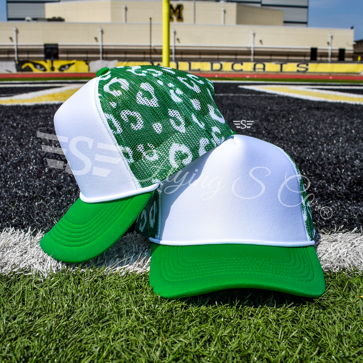 White Front Leopard Magna Pony™ Mesh Foam Trucker Hat: Red