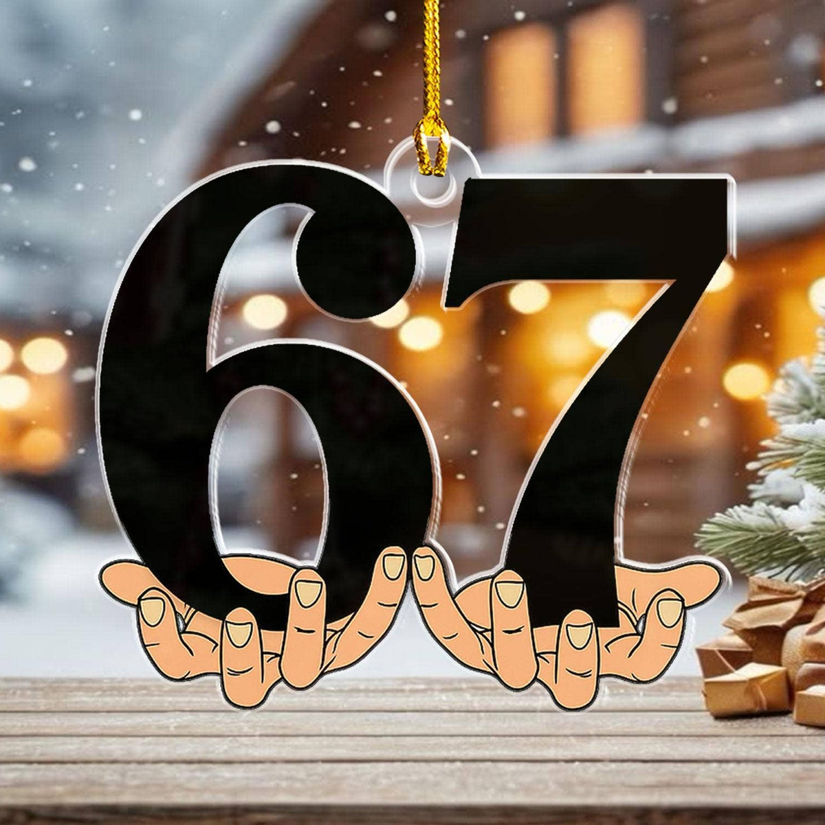 67 Acrylic Ornament, Six Seven Ornament: 3.5×3.5 inches