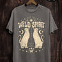 Wild Spirit Leopards Graphic Tee: Stone Gray